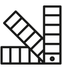 Colour swatch icon representing the nine PVC frame colours