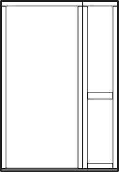 Line illustration of the Direct Glazed Midrail single timber frame style