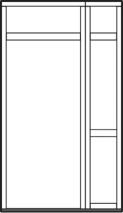 Line illustration of the Direct Glazed Split Fanlight and Midrail single timber frame style