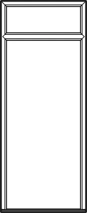 Line illustration of the Fanlight single PVC frame style with top light