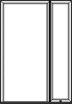 Line illustration of the Direct Glazed single PVC frame with glazed sidelight