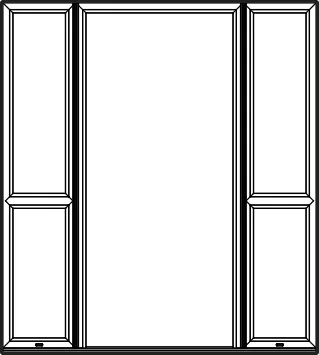 Line illustration of the Direct Glazed Midrail double PVC frame style
