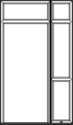 Line illustration of the Direct Glazed Split Fanlight and Midrail single PVC frame style