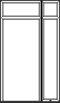 Line illustration of the Direct Glazed Split Fanlight single PVC frame style