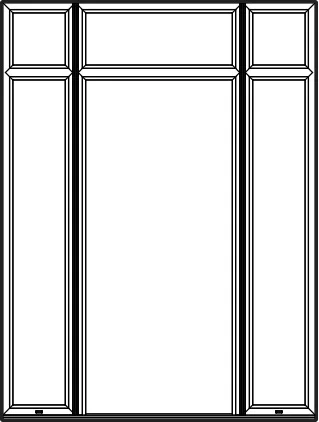 Line illustration of the Direct Glazed Split Fanlight double PVC frame style