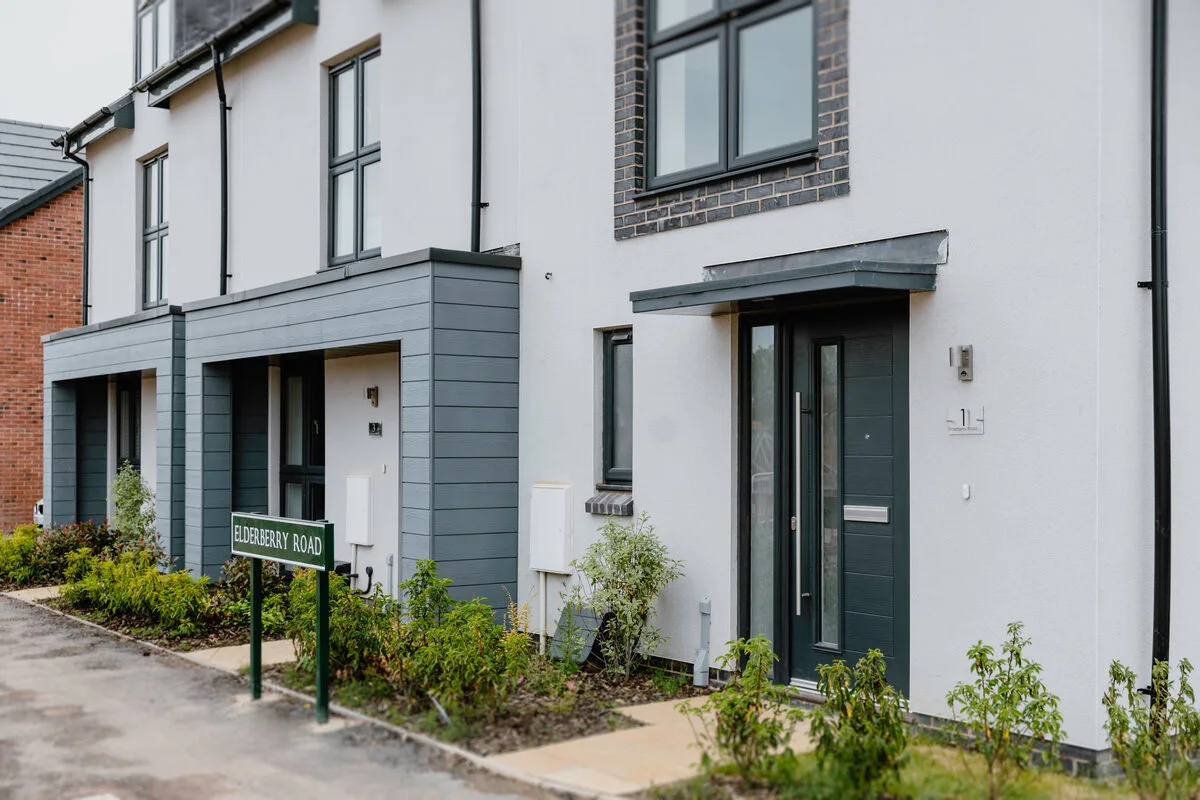 Anthracite Ignis30 fire door on a modern new-build home
